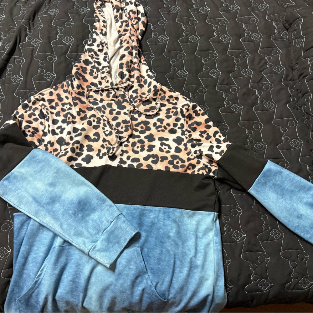 SHEIN Gray and Blue Hoodie